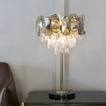 Подвесной светильник Lustre, современная хрустальная настольная лампа, прикроватная тумбочка для спальни, роскошная домашняя гостиная, креативное украшение, люстра, украшение