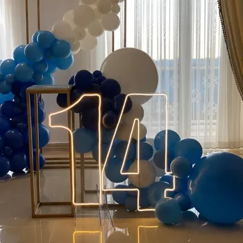 Пользовательские неоновые цифры для оформления юбилейной вечеринки по случаю дня рождения, светодиодные буквы, неоновые вывески, Бизнес-логотип, Декор стен