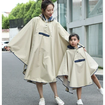 Пончо от Дождя для родителей и детей в корейском стиле с сумкой, Водонепроницаемый плащ для детей, девочек, студентов, плащ с местом для школьной сумки