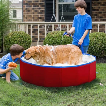 Портативная Ванна для Собак, Складные Бассейны для Купания Собак, Охлаждение 80/100 см, Принадлежности для игр на открытом воздухе для Маленьких Средних Больших Собак