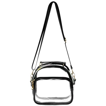 Прозрачная сумка из ТПУ, прозрачная сумка для женщин, мужчин, большая вместительная сумка через плечо с передним карманом, спортивная прозрачная сумка с