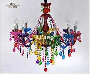 Разноцветная хрустальная люстра для гостиной, хрустальные украшения, подвески и люстры от Тиффани, домашнее освещение, лампа для помещений
