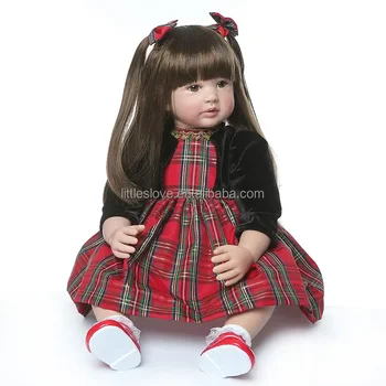 Реалистичная кукла Reborn для маленьких девочек, Виниловая силиконовая игрушка, 60 см 24 дюйма, Принцесса с длинными волосами, малыш Бебе