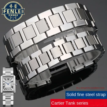 Ремешок для часов Cartier Tank SOLO London Caleb из нержавеющей стали, ремешок для часов из тонкой стали 16, 18, 20, 22 мм, мужской и женский браслет