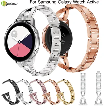 ремешок для часов из нержавеющей Стали 20 мм для Samsung Galaxy Watch Active 40 мм/42 мм/s2/s4 смарт-браслет Из металлических ювелирных изделий, ремешки для браслетов