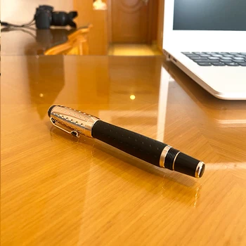 Роскошная черная Классическая шариковая ручка с авторучкой, ручка для подписи, Школьные письменные принадлежности, Офисные канцелярские принадлежности, 100% фирменная новинка