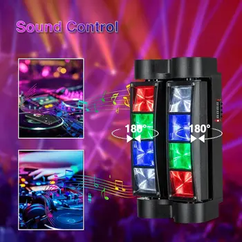 Светодиодный 8x3 Вт RGBW движущийся головной луч сценического освещения DMX 512 Spider Light Подходит для DJ ночного клуба KTV Party