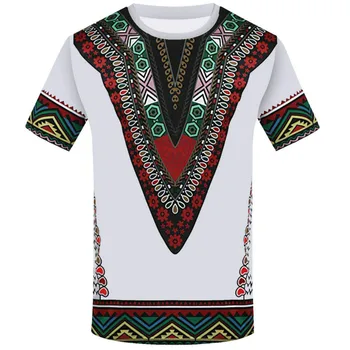 Свободная Новая Летняя Мужская футболка с африканским этническим Рисунком, Рубашка с круглым вырезом и 3D принтом, Винтажное этническое платье, футболка