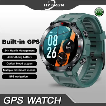 Смарт-часы HYTRON GPS для занятий спортом на открытом воздухе, фитнес-браслет, часы сверхдолгого ожидания, Трекер для мониторинга здоровья, Водонепроницаемые умные часы