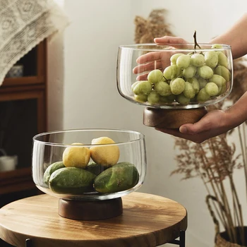 Современные и простые лотки для фруктов из прозрачного стекла Стол для гостиной Лоток для хранения закусок, конфет, сухих фруктов Высококачественный лоток для фруктов