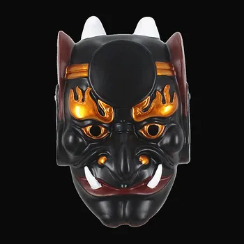 Ужасная маска Японского Самурая Праджня на Хэллоуин, Реалистичные маски для Косплея, вечерние Маскарадные Костюмы, Смола