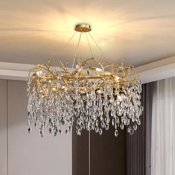 Французская роскошная люстра для гостиной филиал отеля crystal LED освещение виллы креативный дизайн освещает золото/серебро