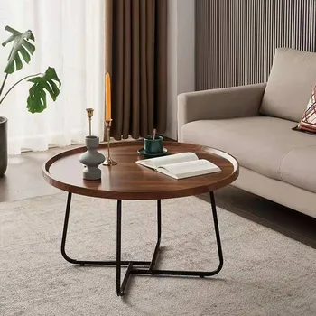 Центральный стол в гостиной, Чайные столики в скандинавском стиле, Простые круглые журнальные столики, Современный столик в гостиной, Круглый стол с креативной комбинацией