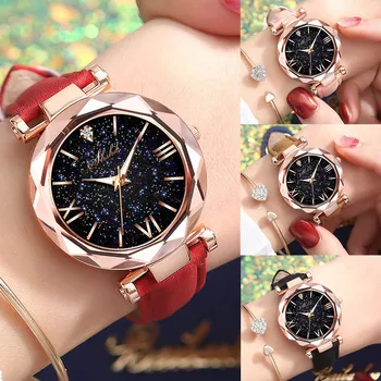 Часы Для женщин Стильные Reloj Унисекс, Матовые часы на поясе со звездами в виде маленьких точек, Украшенные римской шкалой, Relogio Feminino 2023