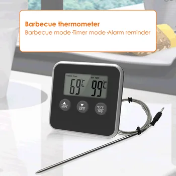 Электронный Цифровой ЖК-термометр для пищевых продуктов, зонд для приготовления мяса, воды, масла, Температура приготовления для Кухни, Сигнализация, Таймер приготовления